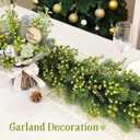 HOHOTIME 36Pcs Christmas Glitter Berries Stems, Light Avocado Green 9.5 Inch Artificial Christmas Tree Picks for Christmas Tree Decorations Ornaments DIY Crafts Vases Holiday Wedding Home Xmas Decor