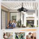LEDIARY 20" Outdoor Ceiling Fan with Lights,IP65 Waterproof Gazebo Hanging Fan with Remote Control Smart App, Plug in Caged Ceiling Fan with 3CCT 6-Speeds for Patio Porch Pergola(Black)