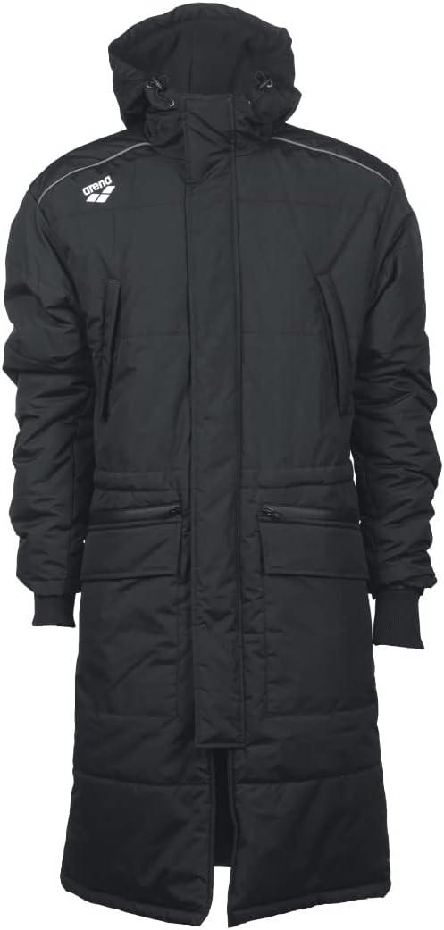 ARENA Unisex Adult Team Swim Parka Solid Fleece Winter Coat Waterproof Long Jacket for Women and Men, Asphalt, X-Small
