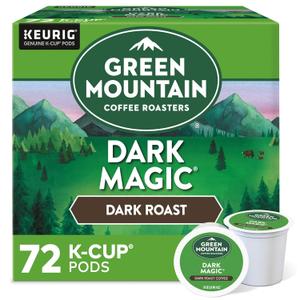 Green Mountain Coffee Roasters Dark Magic Keurig Single-Serve K-Cup Pods, Dark Roast Coffee, 72 Count, No BB Date
