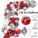 Red Snowflake Balloon Garland Arch kit, Large Snowflake Gift Box Star Foil Balloons Silver Red White Latex Balloon for Winter Wonderland Baby Shower Wedding Winter Theme Birthday Party Decoration
