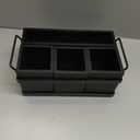 PTSTING Silverware Caddy Black Wood Silverware Holder Paper Plate Dispenser Utensil Caddy Cutlery Flatware Organizer Box for Spoons Forks Plates Napkins