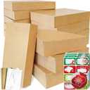 12 Kraft Large Gift Wrap Boxes Bulk with Lids, 12 tissue paper, and 80 Count Foil Christmas Tag Stickers for wrapping oversized Clothing (Robes, sweaters, Coat, Shirts) and Christmas Holiday Present