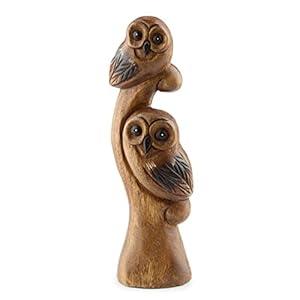 Tapeera Owl Decor - Owl Gifts for Women and Owl Lovers - Decorative Owl Figurines - Wood Owl Statue Figure - Cute Owl Decorations for Home Kitchen Bathroom Bedroom - Owl Sculpture - Mini Owl Ornament