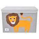 Foldable Large Kids Toy Chest with Flip-Top Lid, Collapsible Fabric Animal Toy Storage Organizer/Bin/Box/Basket/Trunk for Toddler, Children and Baby Nursery (Lion)