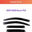 KPY Rain Guards Fit for 2021-2025 Acura TLX, Out-Channel Window Visors Vent Wind Deflectors 4PC, Car Accessories for 21-25 Acura TLX