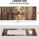 Golden Retriever Mouse Pad, Gaming Mouse Pad, Non-Slip Rubber Base, Office Accessories, Desk Mat, Cute Dog MousePads for School, Work, Home Decor Gifts 31.5" x 11.8"