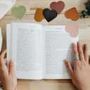 6 x 2 Pcs Leather Heart Bookmarks, Reading Accessories, Book Marks for Women Teacher Students Book Reading Lovers (Pink)