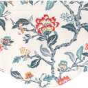 DriftAway Ada Botanical Print Lined Flower Leaf Thermal Insulated Window Valance Rod Pocket Scalloped Swag Valance 52 Inch by 16 Inch Plus 2 Inch Header Ivory Orange Teal 1 Pack