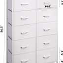 WLIVE Tall Dressers for Bedroom with 10 Fabric Drawers, Chest of Drawers, Dresser for Closet, Hallway, Living Room, Entryway, White, A-medium Size