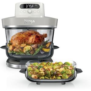 Ninja Crispi Pro 6-in-1 Glass Air Fryer | 6qt & 2.5qt Glass Containers with Storage Lids | Non-Toxic | Meal Prep, Microwave, Freezer & Dishwasher Safe | Air Fry, Bake & More | Bone | AS101LG