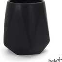 Faceted Storage Canister - Food Storage Container for Kitchen Organization - Ceramic Kitchen Storage Containers - Kitchen Canisters - Kitchen Counter Organizers and Storage (Medium Black)