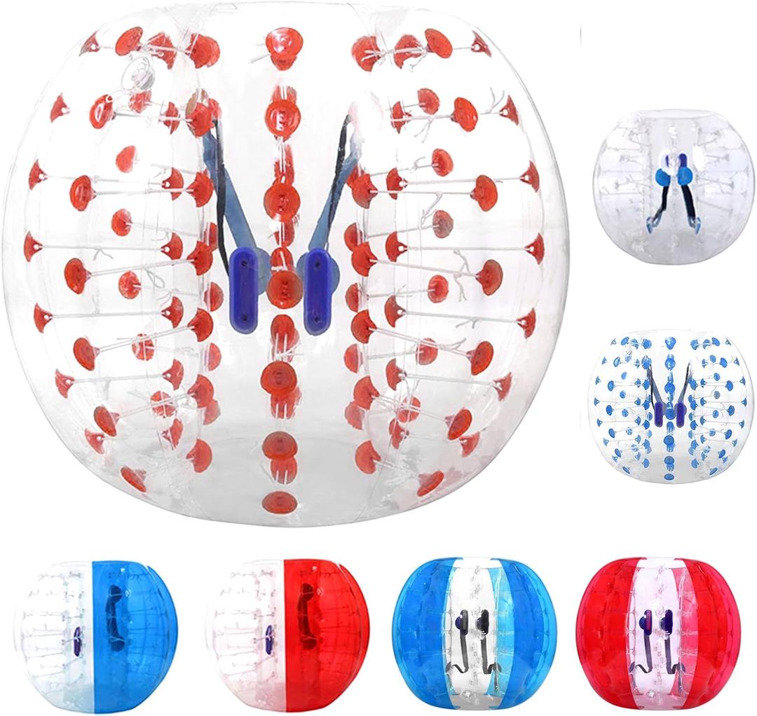 Inflatable Body Bubble Zorb Ball,Inflatable Bumper Soccer Human Hamster Bubble Balls for Adults Dia 4FT/5FT(1.2m/1.5m) (red dot)