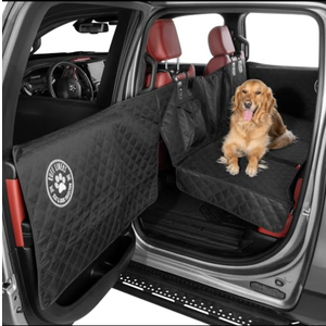 Ruff Liners Large Back Seat Extender for Dogs, Black – As Seen on Shark Tank – Flat Bridge Platform for Full-Size Trucks, Stable Base, 400lb Support, Waterproof – Rigid Back Seat Cover for Dogs 