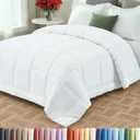 Queen Size, White Alternative Down Comforter - Warm and Lightweight - Luxury and Breathable Hotel Quality Bedding Set - All Season Fluffy and Cozy Oversized Cooling Microfiber Duvet Insert Comforter