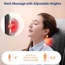 Mynt Shiatsu Neck and Back Massager with Heat, 3D Kneading Full Back Massager for Pain Relief Deep Tissue, Foldable Adjustable Chair Massager for Home Office, Black