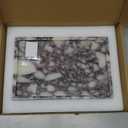 Large Travertine Marble Tray - Square Decorative Stone Vanity Perfume Plates for Bathroom Accessories Coffee Table Bar, Dresser Dish for Kitchen Countertop (11.8" x 7.9" x 0.8")