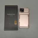 BXYJY for iPhone 16e Phone Case Wallet, Built-in Card Holder (4-5 Cards), RFID Block, Slide Camera Cover, Military Grade Protection, Rugged Women Girly Men Protective Case for iPhone16 E, Rose Gold