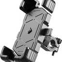 AUCELI Motorcycle Phone Mount, ABS Quick Release Bike Phone Holder for 4.7''-7.2'' Phones, Anti Shake with 360 Rotatable Phone Clip, Handlebar Clamp (Black)