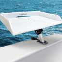 Boat Cutting Board Bait Table Filet Board For Fish Cleaning Station White Fishing Fillet Table, In Single Rod Holder With Plier Storage and Knife Slot, Marine Accessories For Boats Grill, 21 x 13 inch