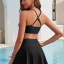 ANRABESS Womens Bikini Sets Two Piece Swim Skirt High Waisted Swimsuits Tummy Control U-Wire Bathing Suit 2026 Beach Swimwear (Black, L)