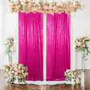 AMZLOKAE Curtains 2 Panels Hot Pink 2FTx7FT Glitter Backdrop Curtains Sequin Shower Curtains 84 inch Long Fuchsia Sequin Photography Backdrop for Weddings Photo Booth Hanging