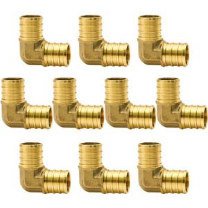 10 Pack 3/4" PEX Fittings, PEX Elbow Fittings, Brass PEX Fittings for PEX Tubing Pipe (3/4" Elbow, 10) (10  3/4" Elbow)