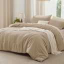 Bedsure Oversized King Size Comforter Set, Taupe Soft Prewashed Bedding for All Seasons, 3 Pieces GentleSoft Down Alternative Bed Set, 1 Lightweight Comforter (120"x98") and 2 Pillowcases (20"x36")