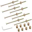 Biaungdo M6 x 120mm Bunk Bed Bolts, Hex Drive Socket Furniture Barrel Screws Bolt Nuts Furniture Crib Baby Bed Bolt with Wrench(Bronze, 12 Pcs)