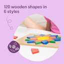 Melissa & Doug Pattern Blocks and Boards with 120 Multi-Colored Wooden Shape Tiles, 5 Double-Sided Puzzle Boards, Tangram Puzzles, Montessori Toys for Girls & Boys, 13.0 X 8.75 X 1.5