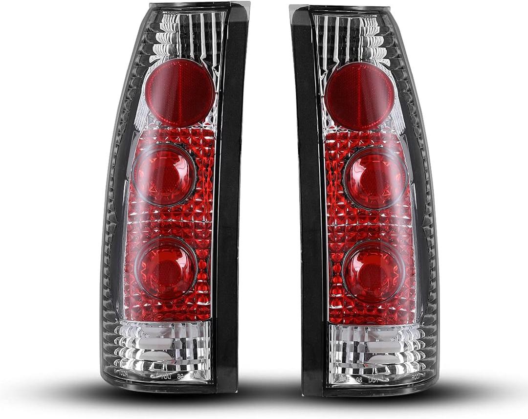 Tail Lights Assembly for 1988-1999 Chevy C/K 1500/ 2500/ 3500, 1992-1999 Chevy Suburban 1500/ 2500, 1992-1994 Chevy Blazer, 1995-2000 Tahoe, 1988-1999 GMC Suburban C/K 1500/ 2500/ 3500 (Clear)