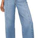 Sidefeel Women's Wide Leg Jeans High Waisted Stretchy Baggy Front Seam Denim Pants, Size 6