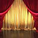 Golden Red Curtain Backdrop Retro Theater Concert Hall Movie Photography Background Interior Theatre Graduation Party Background Wedding Festival Party Backdrops Studio Props 10x8ft