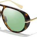 TJUTR Oversized Aviator Sunglasses for Women & Men, Retro Luxury Designer Sunglasses Big Shield Shades with UV Protection