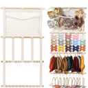 Kangaroo Headband Holder Hair Bows Organizer,Large Capacity Bow Holder Hair Accessories Wall Hanging Organizer for Toddler Baby Girl Nursery Room Decor (Beige1)