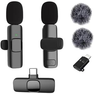Vislla Wireless Lavalier Microphone for iPhone, iPad and Android Devices, Noise Cancelling,Bluetooth Mini Lapel Microphone for YouTube/Vlogging/Live Streaming/Tiktok/Interview