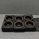 Set of 6 Cups Vintage Design 12 oz Professional Barista Ceramic Latte Art Cappuccino Cups Set (Rough Black * 6)