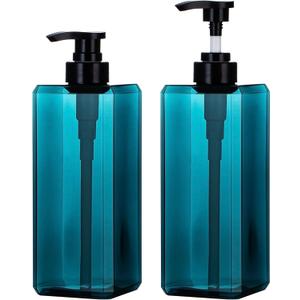 Yebeauty Pump Bottle Dispenser, 27oz 800ml Empty Plastic Shampoo Pump Dispenser Shower Soap Dispenser Refillable Liquid Containers for Conditioner Body Wash, Bathroom Kitchen, 3 Pack Sea Blue