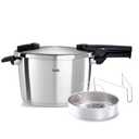 Fissler Vitaquick Premium Pressure Cooker, 8.5 Quart with Steamer Insert and Tripod