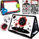 teytoy Tummy Time Mirror Infant Newborn Toys 0-3 Months Brain Developmental Baby Mirror Tummy Time Black and White High Contrast Baby Toys 4 6 9 12 Month Boys Girls Crawling Sensory Toy