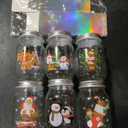 Funnymoom 6 Sets Housekeeping Appreciation Gifts Bulk Mason Jar Lights Gifts Inspirational Glass Night Lamp with Gift Boxes for Employees Coworker Wedding Favors (Christmas)