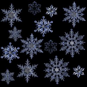Geosar 54 Pieces 7 Types Acrylic Snowflake Decorations Snowflake Crystal Ornaments for Christmas Tree Party Hanging(Blue)