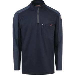 Bulwark FR Men's Bulwark Men's 1/4 Zip Flex Knit (Navy, 4XL)