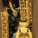 Remote Control Crane Toy for Kids - 50.4 inch RC Tower Crane with LED Lights & Sounds, 680° Rotation Lift Construction Vehicles, Excavator Toy for Ages 4,5,6,7,8 Boys & Girls