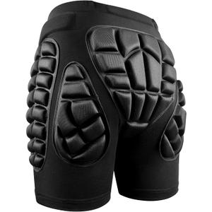 Soared 3D Protection Hip Butt EVA Paded Short Pants Protective Gear Guard Impact Pad Ski Ice Skating Snowboard Black (Large)