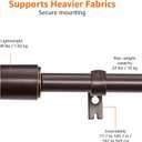 Amazon Basics Adjustable 1-Inch Extendable Curtain Rod for Windows, Cap Finials, 72" to 144", Bronze