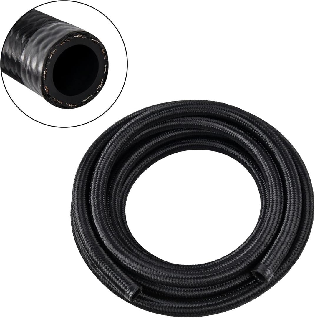 EVIL ENERGY 8AN Fuel Line, AN8 Braided Fuel Hose Nylon CPE 5FT Black