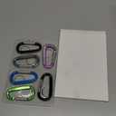 6PCS Black Carabiner Caribeaner Clip,3" Large Aluminum D Ring Shape Carabeaner with 6PCS Keyring Keychain Hook (Multi-color)