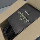 DjinnGlory 50 Pack Medium Black Welcome Paper Gift Bags with Handles and 50-Sheet White Tissue Paper for Wedding Hotel Guests Engagement Bridal Shower Birthday Party Favors (10''x8''x4'')