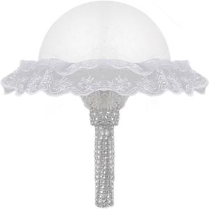 White Lace Handle Bouquet Holder Bouquet Holder Foam Floral Handle Wedding Bridal Bouquet Holder DIY Floral Fresh Artificial Flower Holder